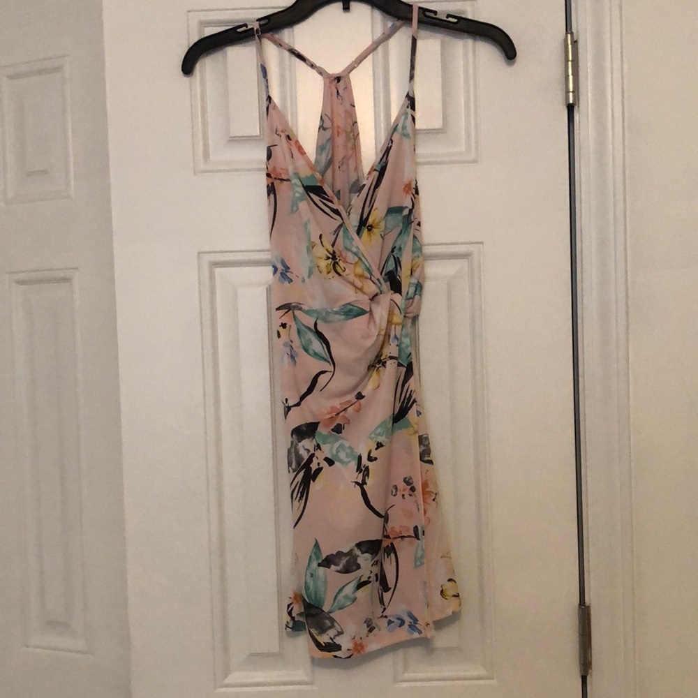 Floral BCBG side knot dress